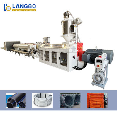 গুণ  Natural Gas Pe Pipe Production Line , Single Screw Extruder Hdpe Pipe Machine কারখানা
