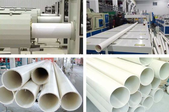 CE ISO 200 - 400mm PVC পাইপ এক্সট্রুশন লাইন উচ্চ গতি এবং উচ্চ আউটপুট 80/156