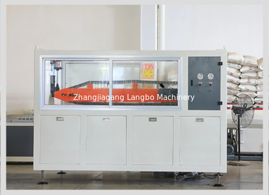 আউটপুট 400kg / H সহ 55kw কনিক্যাল টুইন স্ক্রু পাইপ এক্সট্রুশন লাইন