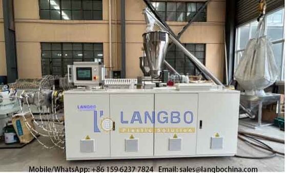 50-200 মিমি পিভিসি-ইউ পাইপ এক্সট্রুশন লাইন 80/156 55kw ইন্টিগ্রেটেড গিয়ারবক্স এবং সিমেন্স মোটর সহ