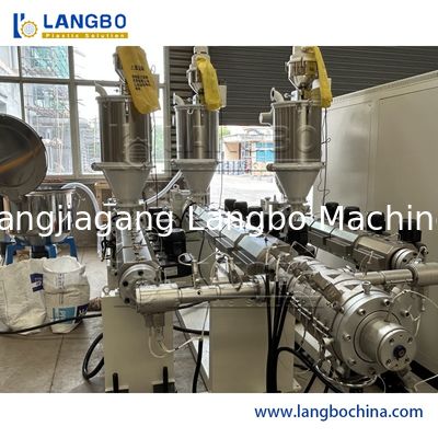 প্লাস্টিক PPR পাইপ এক্সট্রুশন লাইন এবিবি বৈদ্যুতিন সংকেতের মেরু বদল ডাবল স্ক্রু বিভিন্ন ব্যাসার্ধ