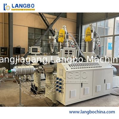 প্লাস্টিক PPR পাইপ এক্সট্রুশন লাইন এবিবি বৈদ্যুতিন সংকেতের মেরু বদল ডাবল স্ক্রু বিভিন্ন ব্যাসার্ধ