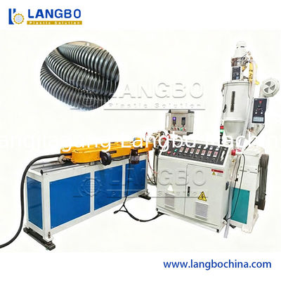 PP / PE Flexible Single Wall Corrugated Pipe Production Line Plastic Extruder Machine