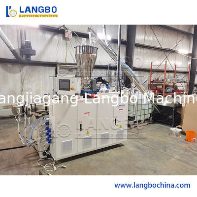 55/110 Conical Twin Screw Extruder PVC Profile Extrusion Line for 1180mm Cable Trunk with 22KW Motor Power