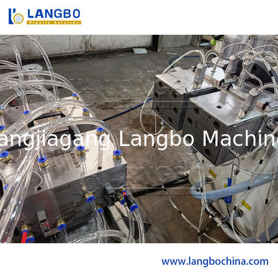 PVC Profile Extrusion Line with 55/110 Conical Twin Screw Extruder for 1180mm Cable Trunking and 22KW Motor Power