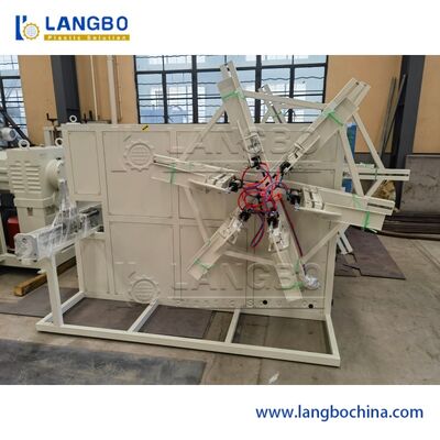 স্নাইডার ইলেকট্রিক্যাল উপাদান স্বয়ংক্রিয় প্লাস্টিকের টিউবার রিউন্ডার মেশিন পিই এইচডিপিই তরঙ্গযুক্ত পাইপ রোলিং পরিসীমা 1600-3200mm