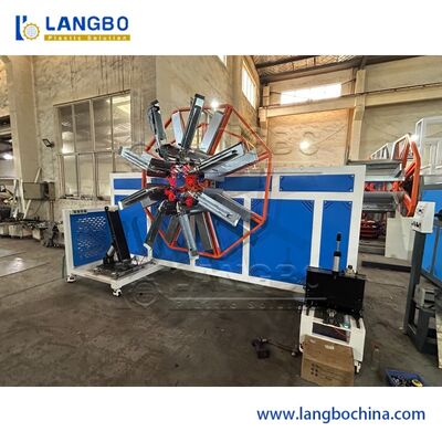 স্নাইডার ইলেকট্রিক্যাল উপাদান স্বয়ংক্রিয় প্লাস্টিকের টিউবার রিউন্ডার মেশিন পিই এইচডিপিই তরঙ্গযুক্ত পাইপ রোলিং পরিসীমা 1600-3200mm