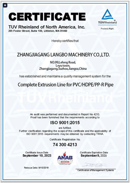 চীন Zhangjiagang Langbo Machinery Co. Ltd. সার্টিফিকেশন
